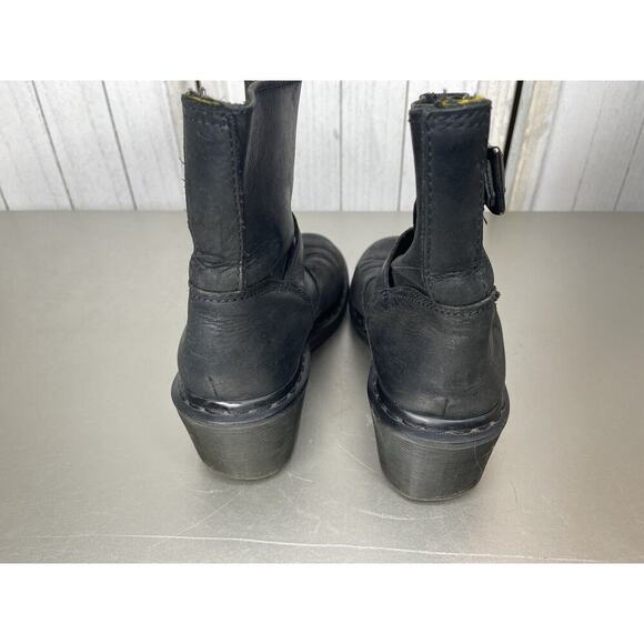 Dr Martens Moto Boots Black Leather Distressed Women’s 38 US 7 - Picture 4 of 6
